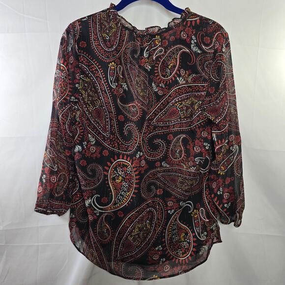 Daniel Rainn Chiffon Paisley Smocked Blouse Size Small NWT - Picture 10 of 10